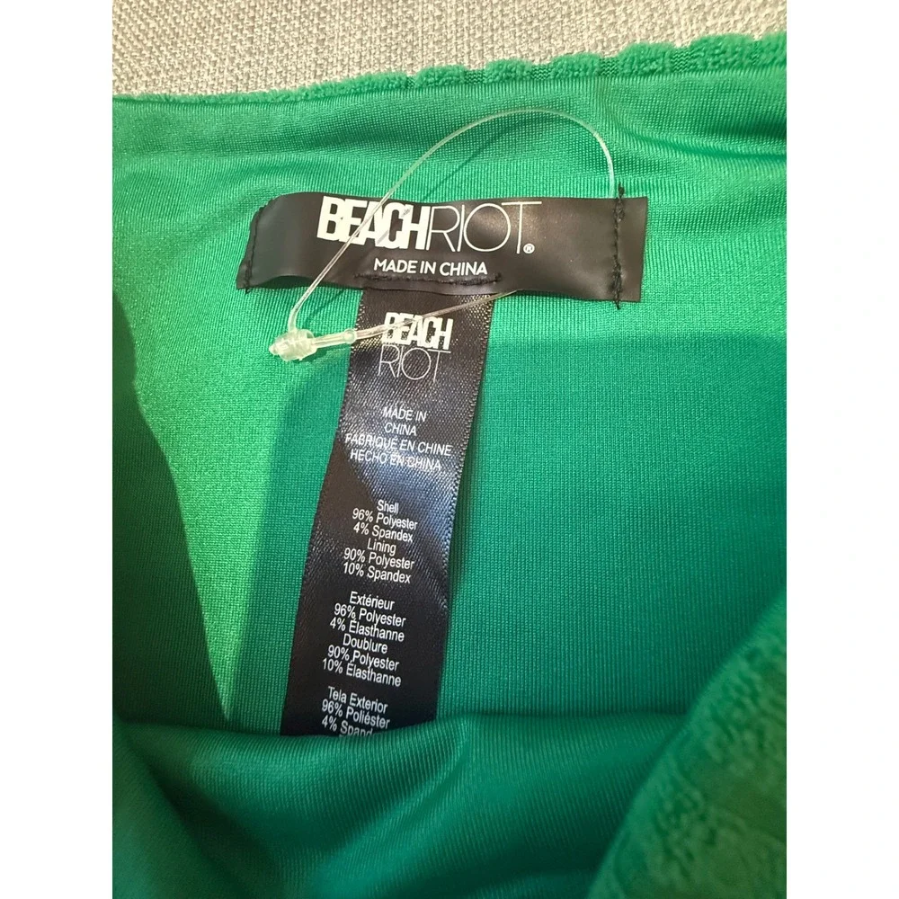 Beach Riot Kids Kelly Green Terry Cloth Basketweave Bikini Bottom Size 7/8